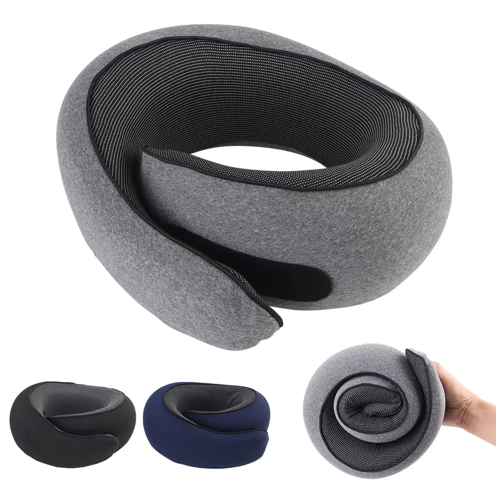 Portable U-Shaped Pillow Memory Foam Snail Pillow Soft Noon Break Sleep Pillows Travel Neck Support Travel Neck Pillow