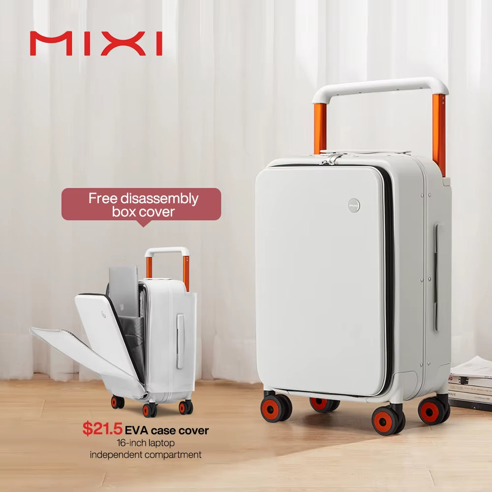 New Design Wide Handle Suitcase Men Carry-On Luggage Women Travel Trolley Case 20 Inch Cabin PC Aluminum Frame M9275