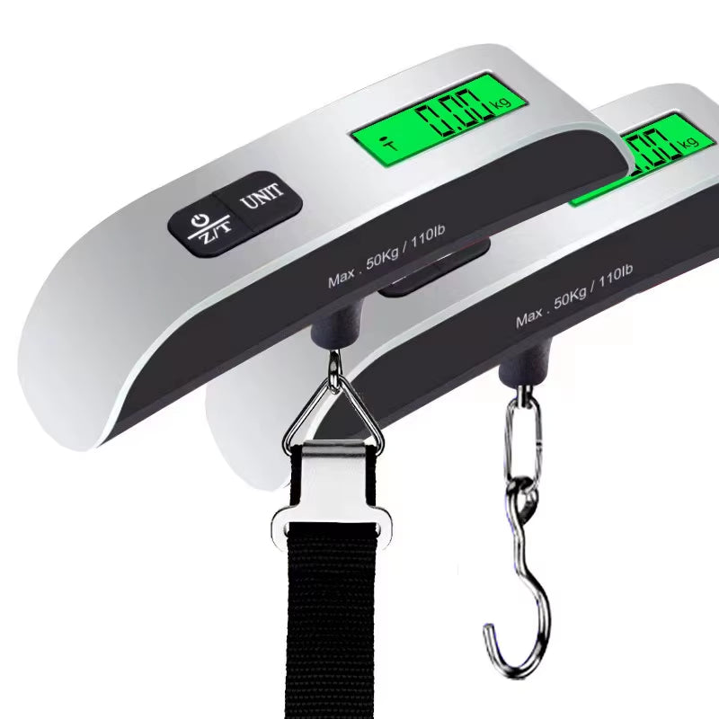 50Kg/110Lb Portable Electronic Hand Luggage Scale LCD Digital Display Balance Scale Suitcase Travel Weighs Baggage Weight Tool