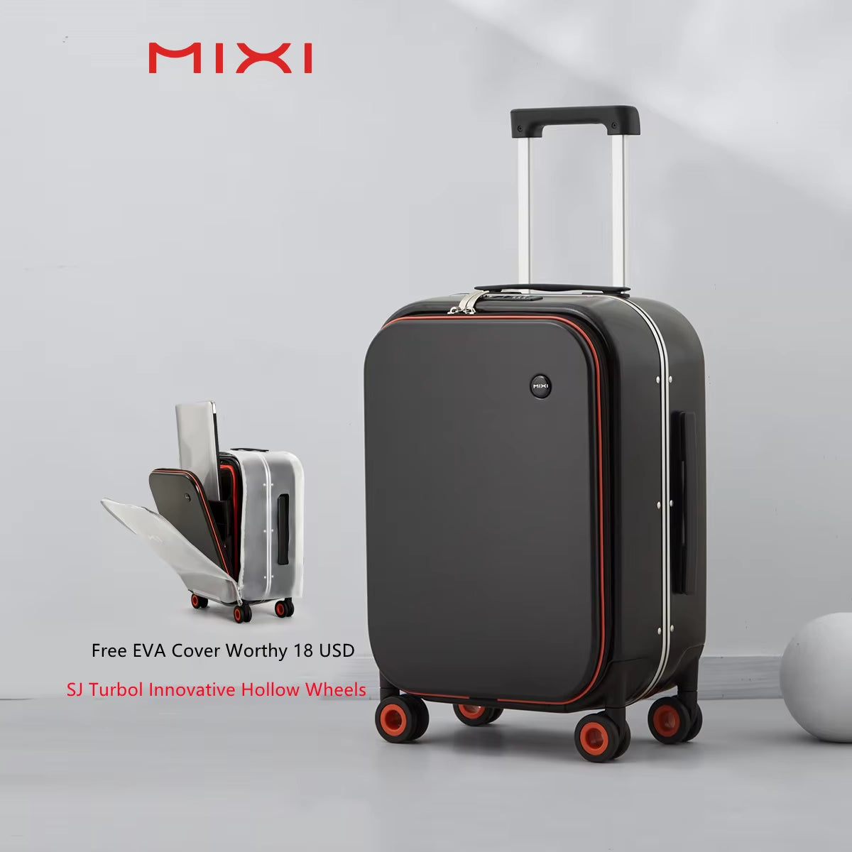 Mixi Patent Design Aluminum Frame Suitcase Carry on Rolling Luggage Beautiful Boarding Cabin 18 20 24 Inch M9260