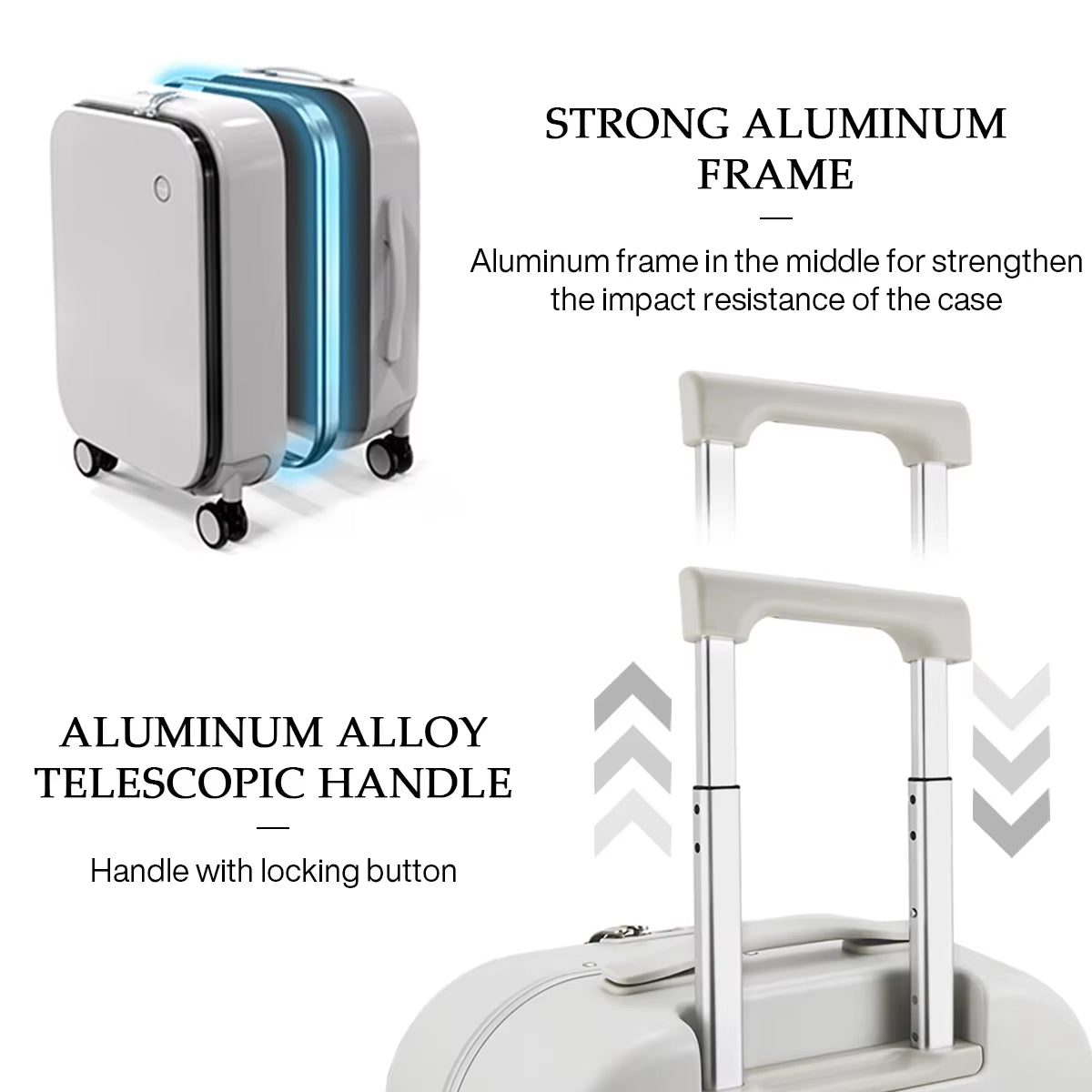 Mixi Patent Design Aluminum Frame Suitcase Carry on Rolling Luggage Beautiful Boarding Cabin 18 20 24 Inch M9260