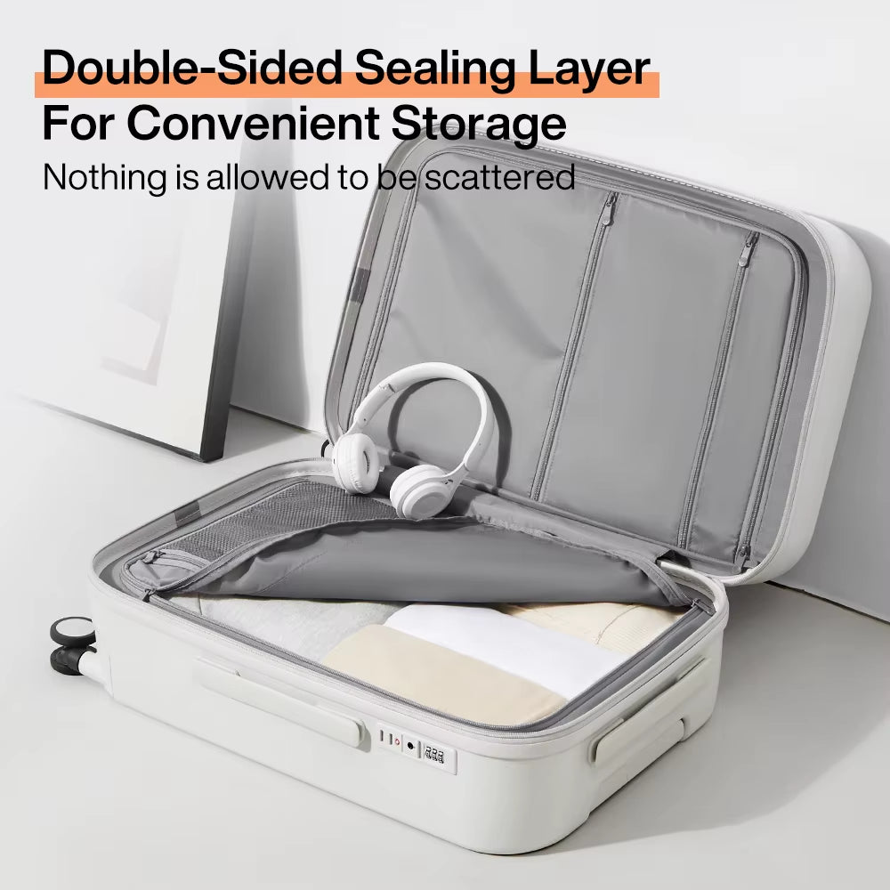 Carry on Luggage with Cup Phone Holder Hard Shell Rolling Travel Suitcase with Spinner Wheels 20 24 26 Inch M9290